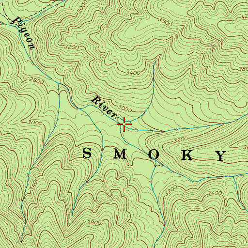 Topographic Map of Buck Fork, TN