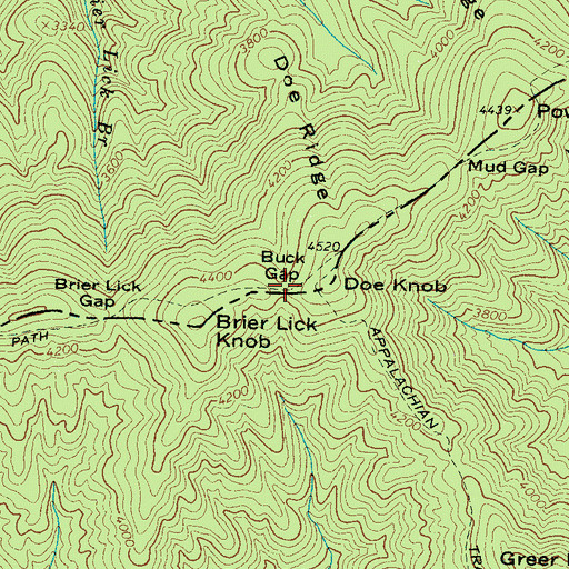 Topographic Map of Buck Gap, TN