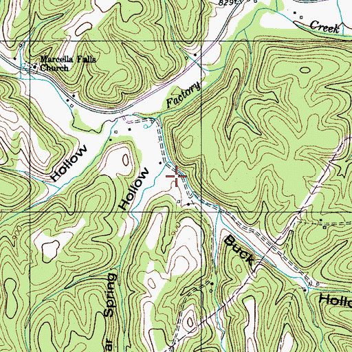 Topographic Map of Buck Hollow, TN