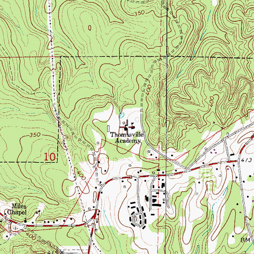 Topographic Map of Thomasville Academy, AL