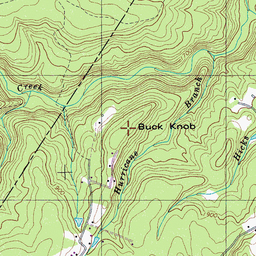Topographic Map of Buck Knob, TN