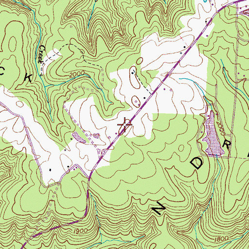 Topographic Map of Buck Ridge, TN