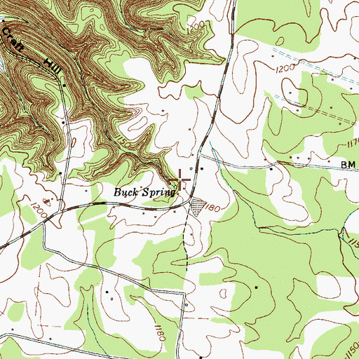 Topographic Map of Buck Spring, TN
