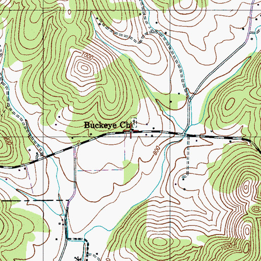 Topographic Map of Buckeye Church, TN