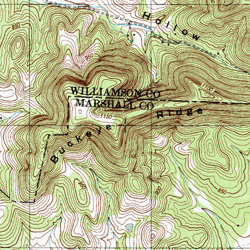 Topographic Map of Buckeye Ridge, TN
