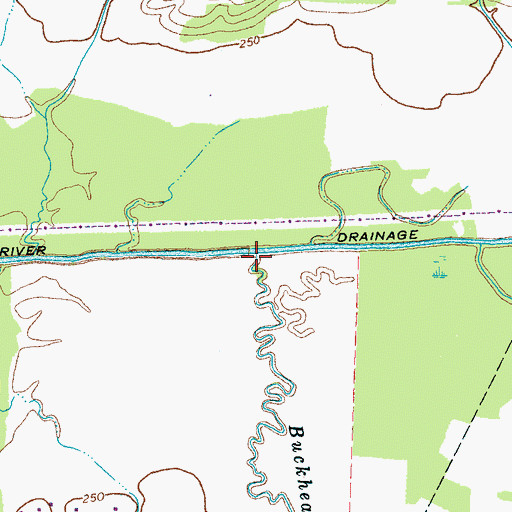 Topographic Map of Buckhead Creek, TN
