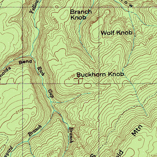 Topographic Map of Buckhorn Knob, TN