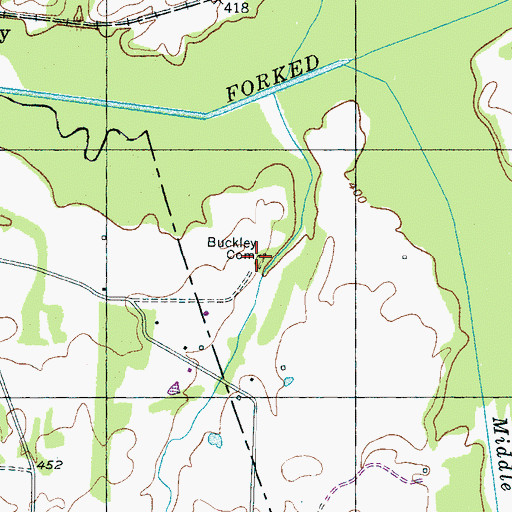 Topographic Map of Buckley Cemetery, TN