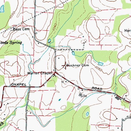 Topographic Map of Buckner Cemetery, TN