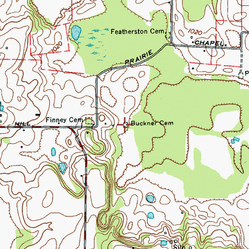 Topographic Map of Buckner Cemetery, TN