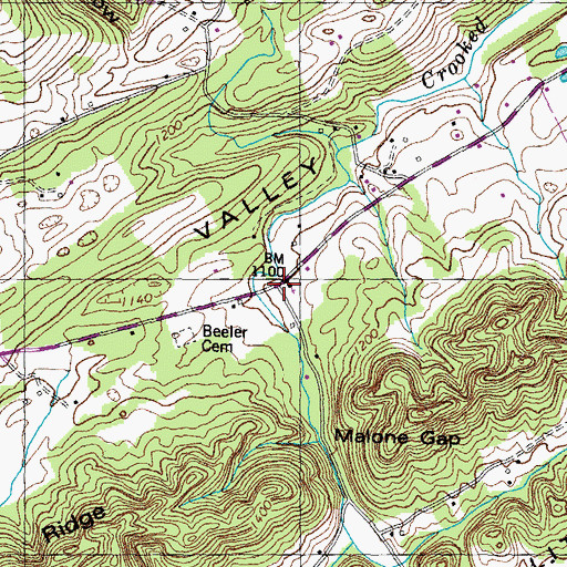 Topographic Map of Buckner School, TN