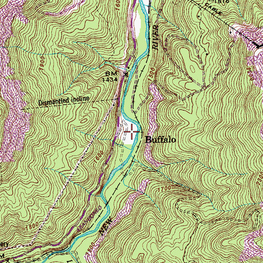 Topographic Map of Buffalo, TN