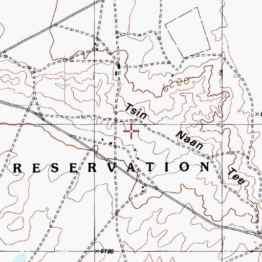 Topographic Map of Tsin Naan Tee, AZ