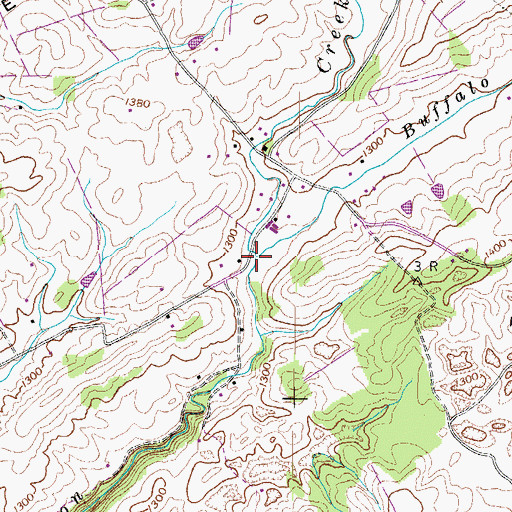 Topographic Map of Buffalo Creek, TN