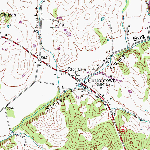 Topographic Map of Bug Hollow, TN