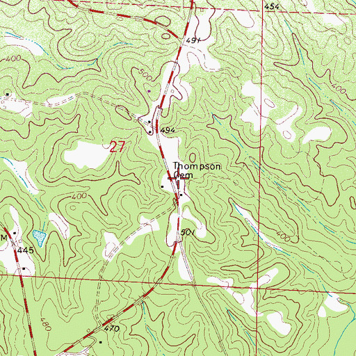 Topographic Map of Thompson Cemetery, AL