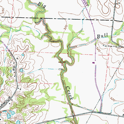 Topographic Map of Bull Branch, TN