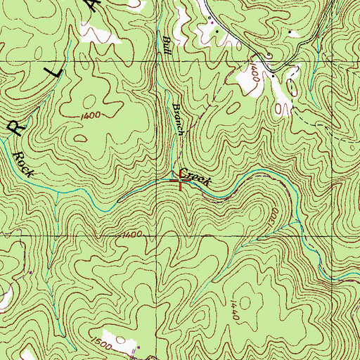 Topographic Map of Bull Branch, TN