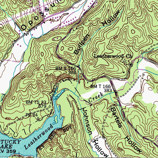 Topographic Map of Bullpen Hollow, TN