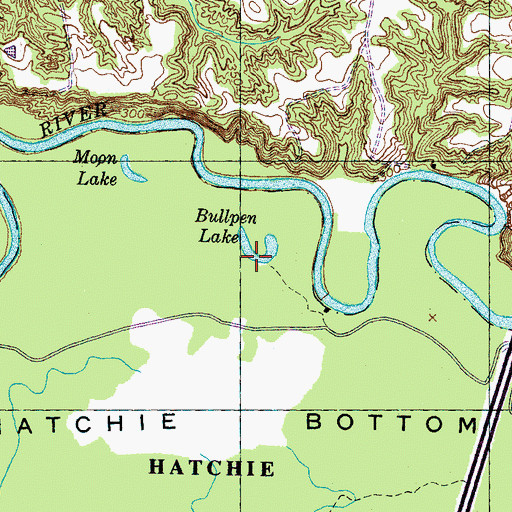 Topographic Map of Bullpen Lake, TN