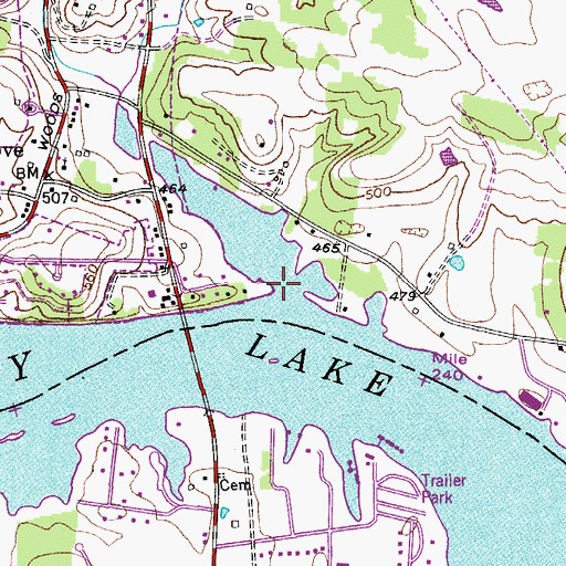 Topographic Map of Bulls Creek, TN