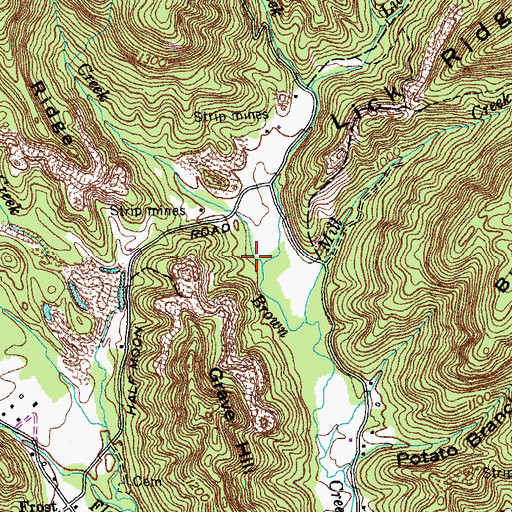 Topographic Map of Bullskin Creek, TN