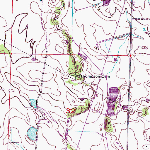 Topographic Map of Thompson Cemetery, AL