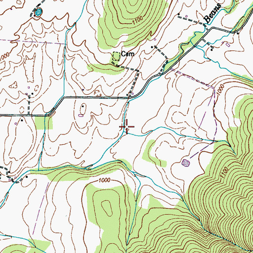 Topographic Map of Buncombe Cove, TN