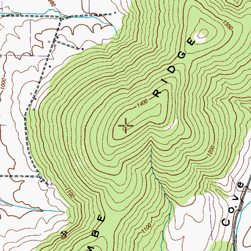 Topographic Map of Buncombe Ridge, TN