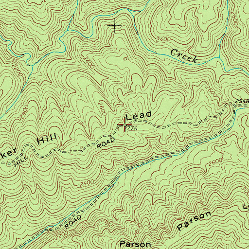 Topographic Map of Bunker Hill Lead, TN