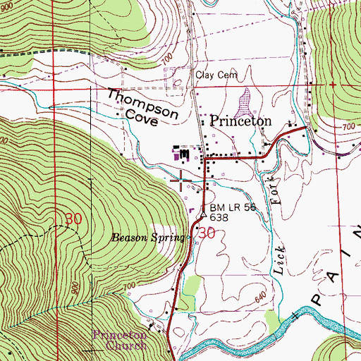 Topographic Map of Thompson Cove, AL