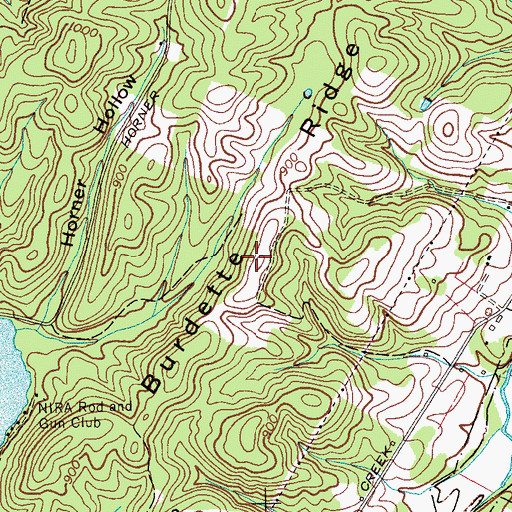 Topographic Map of Burdette Ridge, TN