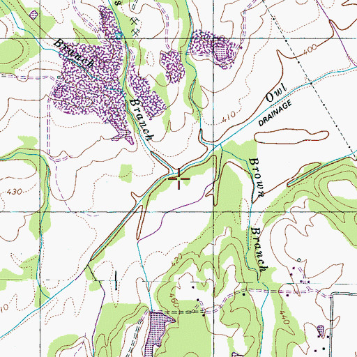 Topographic Map of Burks Branch, TN