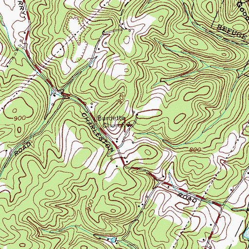 Topographic Map of Burnette Church, TN