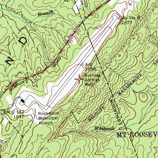Topographic Map of Burning Springs Well, TN