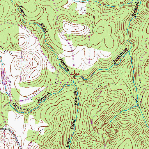 Topographic Map of Burnt Field Branch, TN