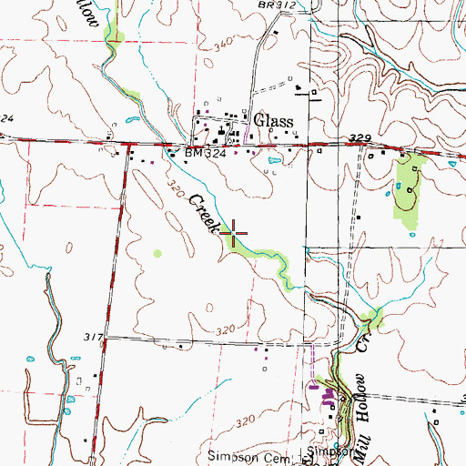 Topographic Map of Burnt Mill Hollow, TN