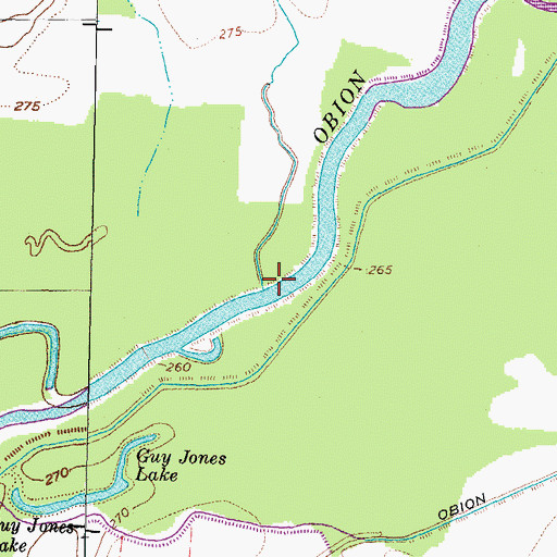 Topographic Map of Burnt Mill Hollow Creek, TN