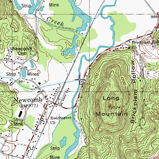 Topographic Map of Burnt Pone Creek, TN