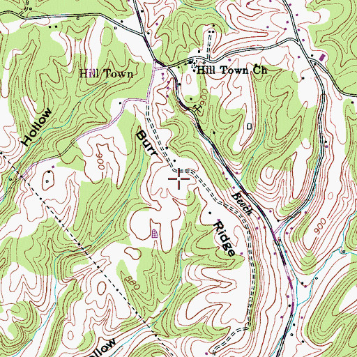 Topographic Map of Burr Ridge, TN