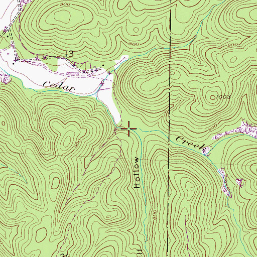 Topographic Map of Thompson Mill Hollow, AL