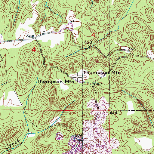 Topographic Map of Thompson Mountain, AL