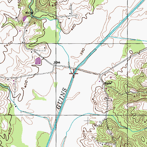 Topographic Map of Burrow Creek, TN
