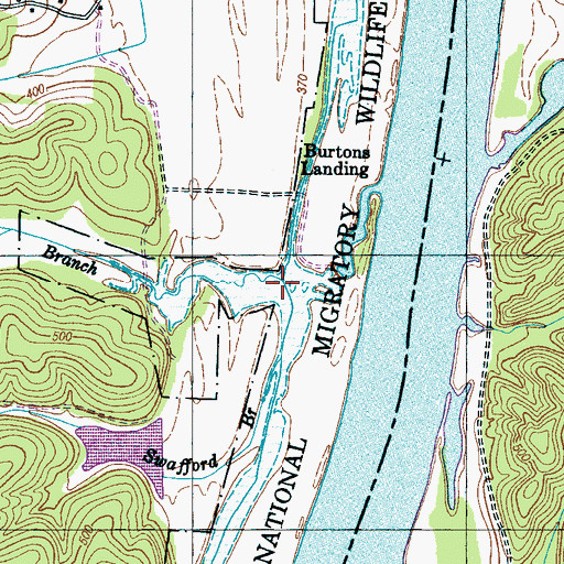 Topographic Map of Burton Branch, TN
