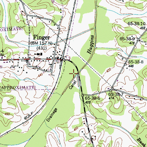 Topographic Map of Bushel Branch, TN