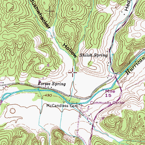 Topographic Map of Bushwacker Hollow, TN