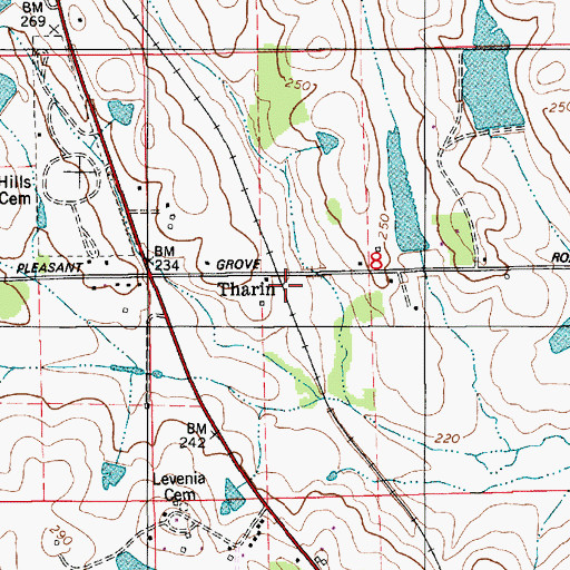 Topographic Map of Tharin, AL
