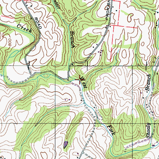 Topographic Map of Butler Branch, TN