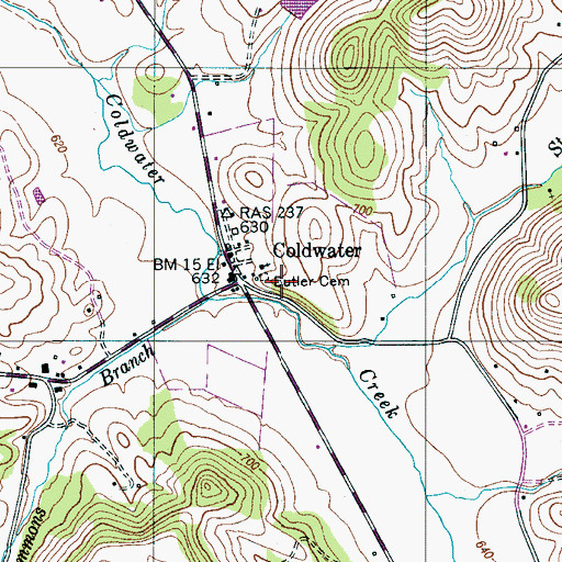 Topographic Map of Butler Cemetery, TN