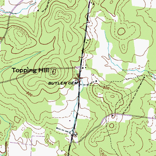 Topographic Map of Butler Cemetery, TN